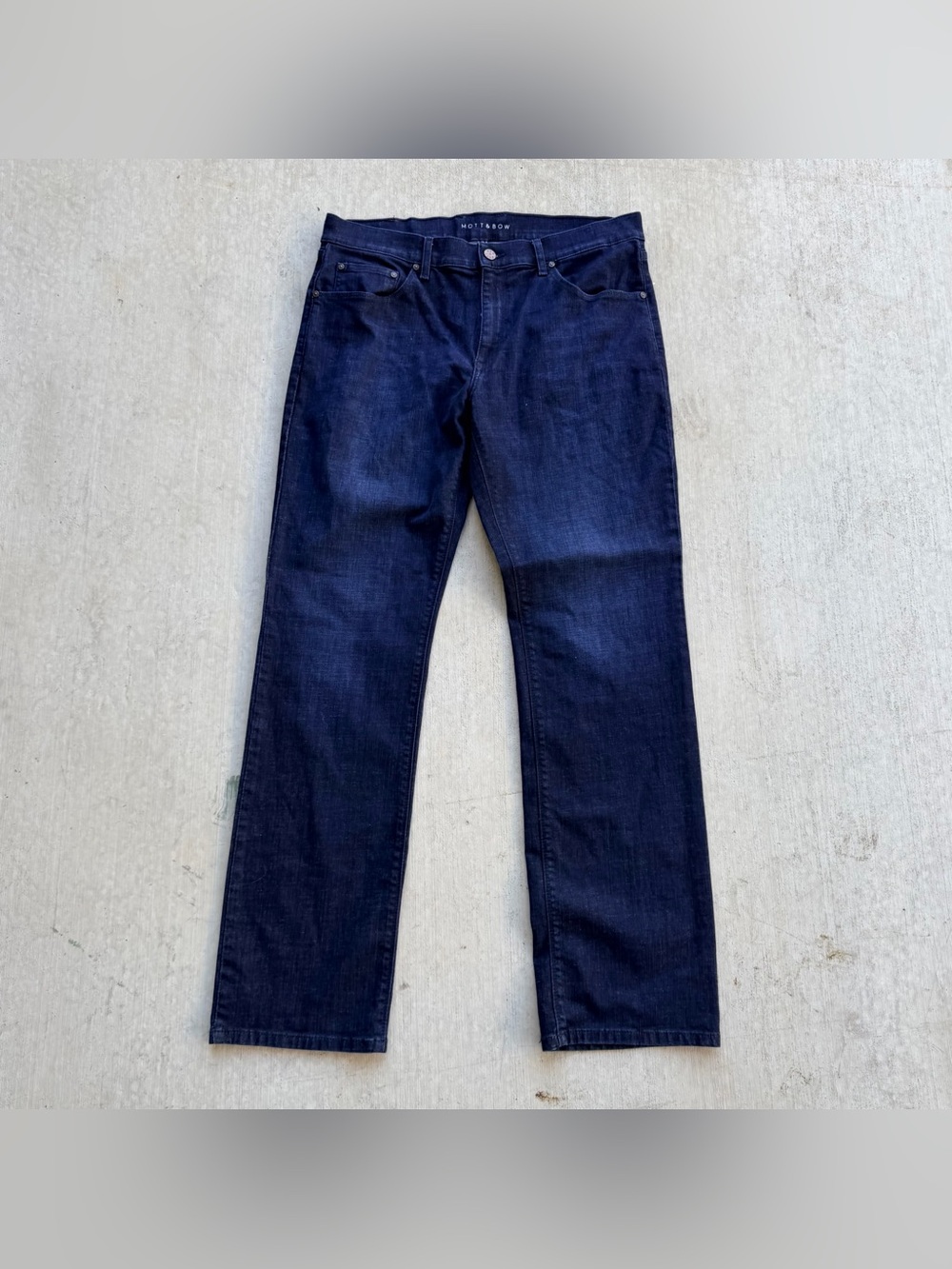 Mott And Bow Jeans Classic Straight Fit Stretch Indigo Men Size 36x34